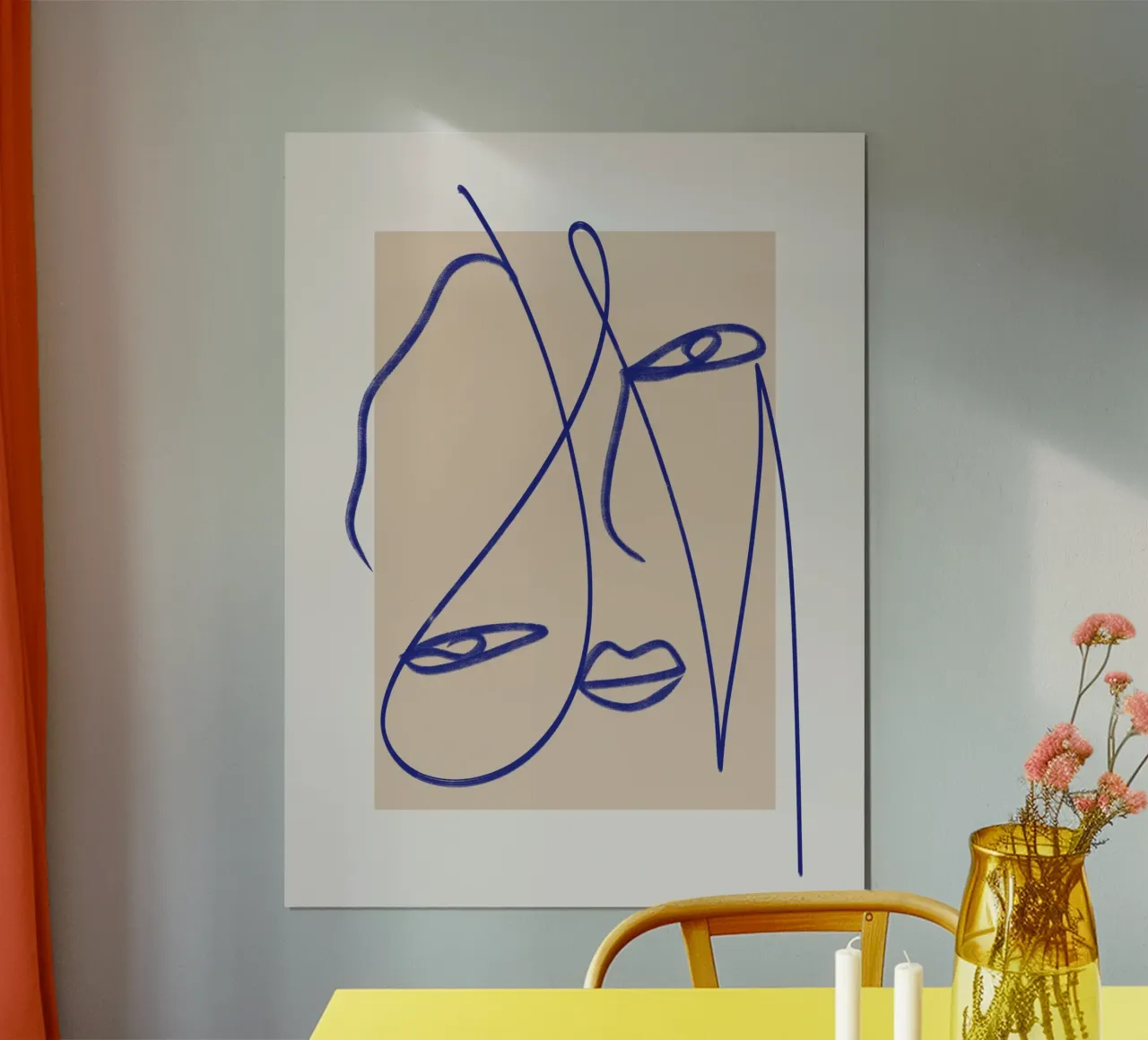 Line art abstract figurative poster by Little Dean