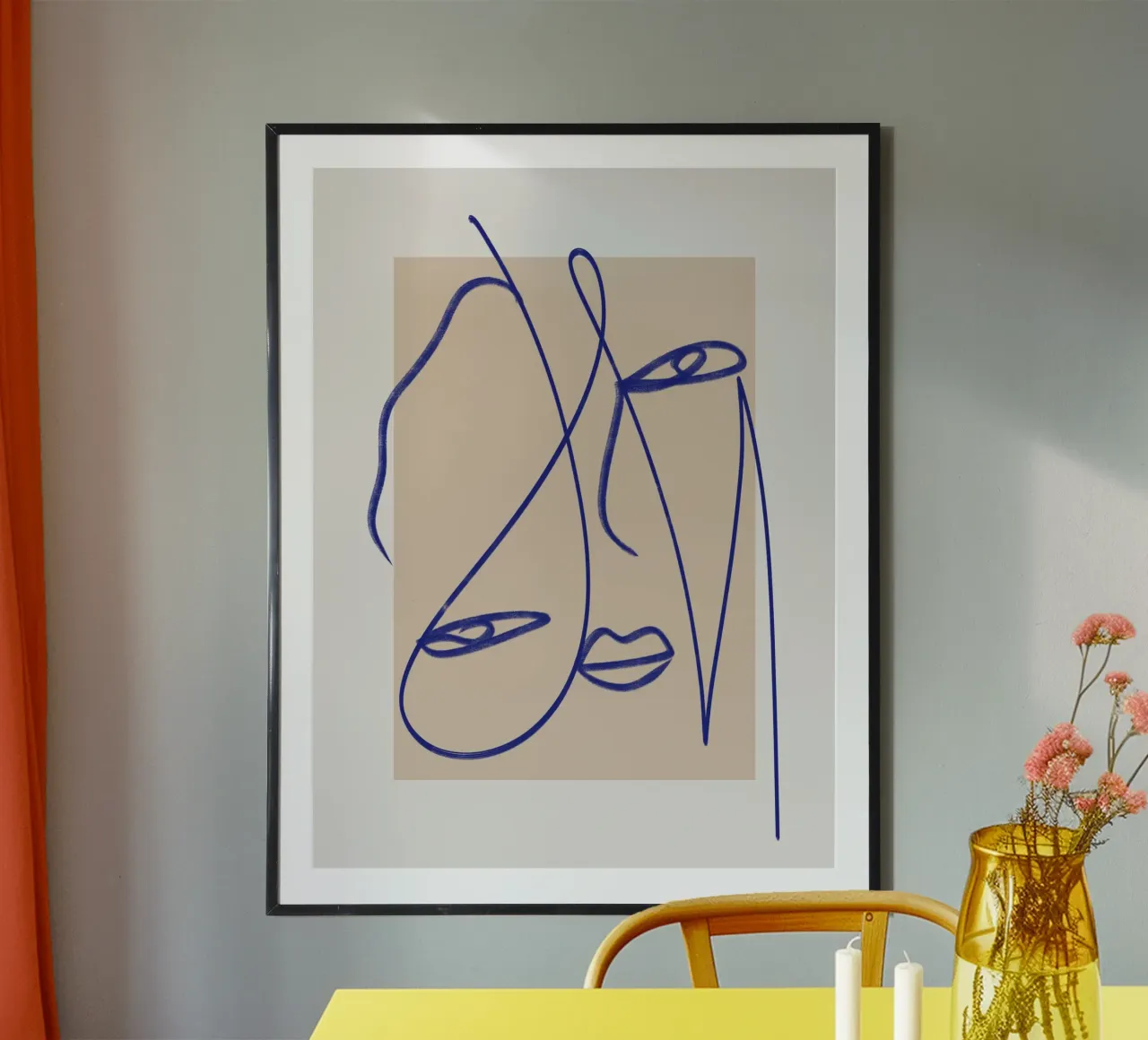 Line art abstract figurative poster by Little Dean