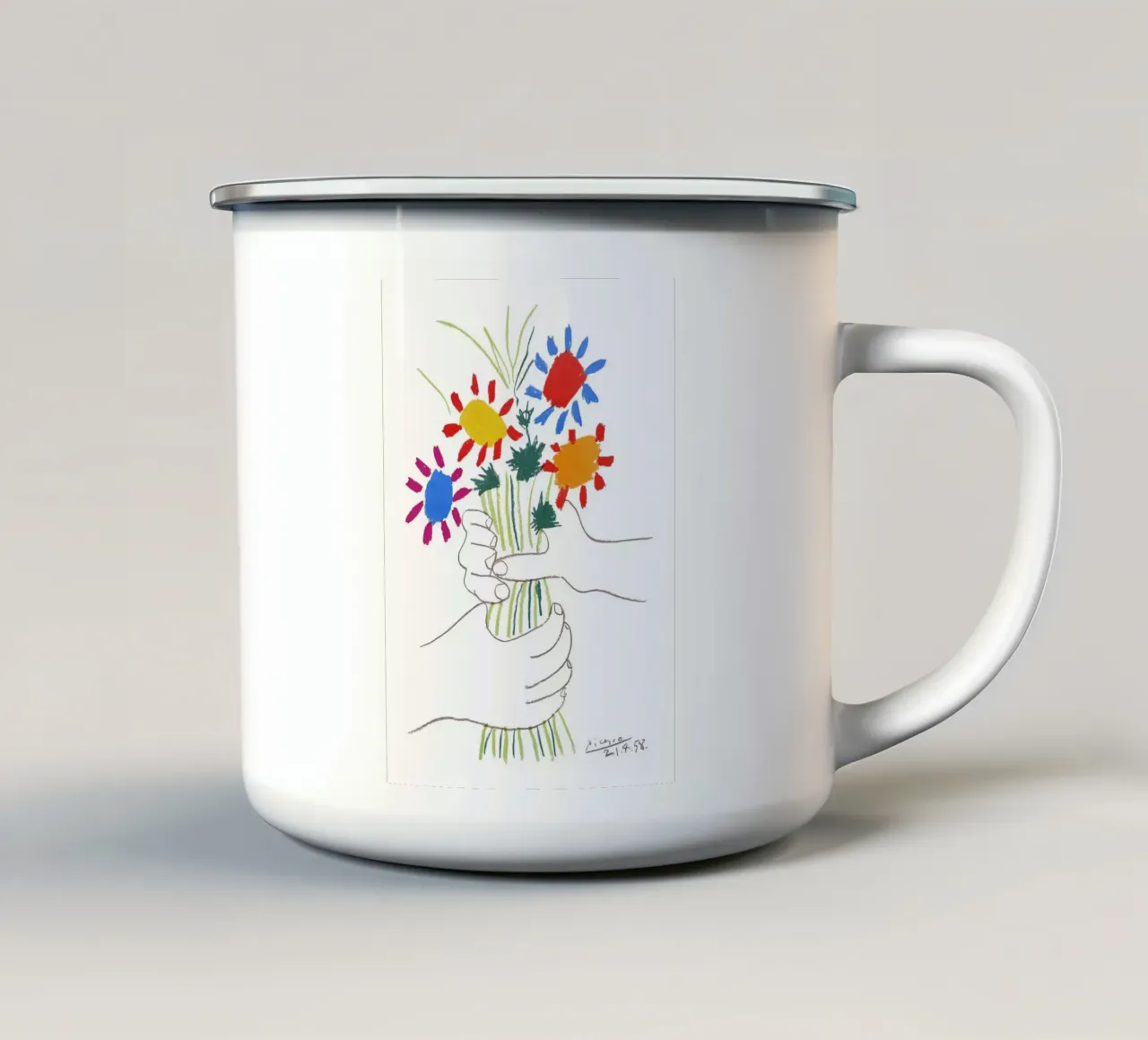 Picasso Bouquet di pace tazza in smalto da Jam Poster