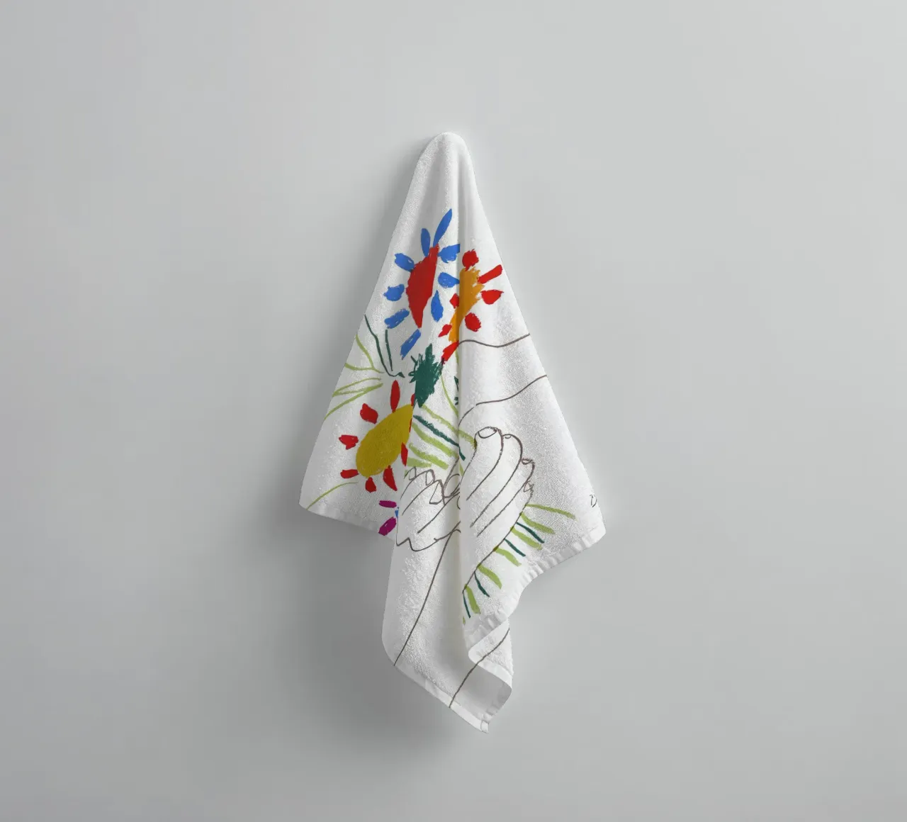 Picasso Bouquet di pace asciugamano da bagno da Jam Poster