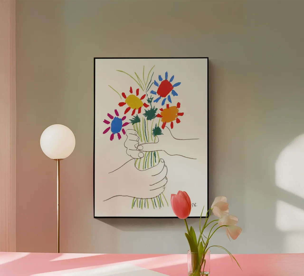 Picasso Bouquet di pace plexiglass da Jam Poster