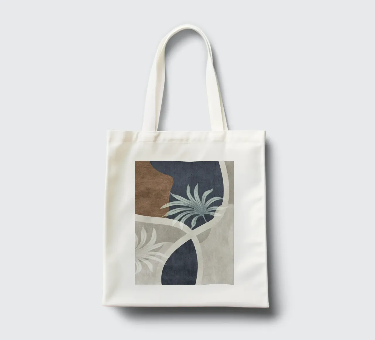 abstract organic shapes and white sheet borsa in juta da vintageshop