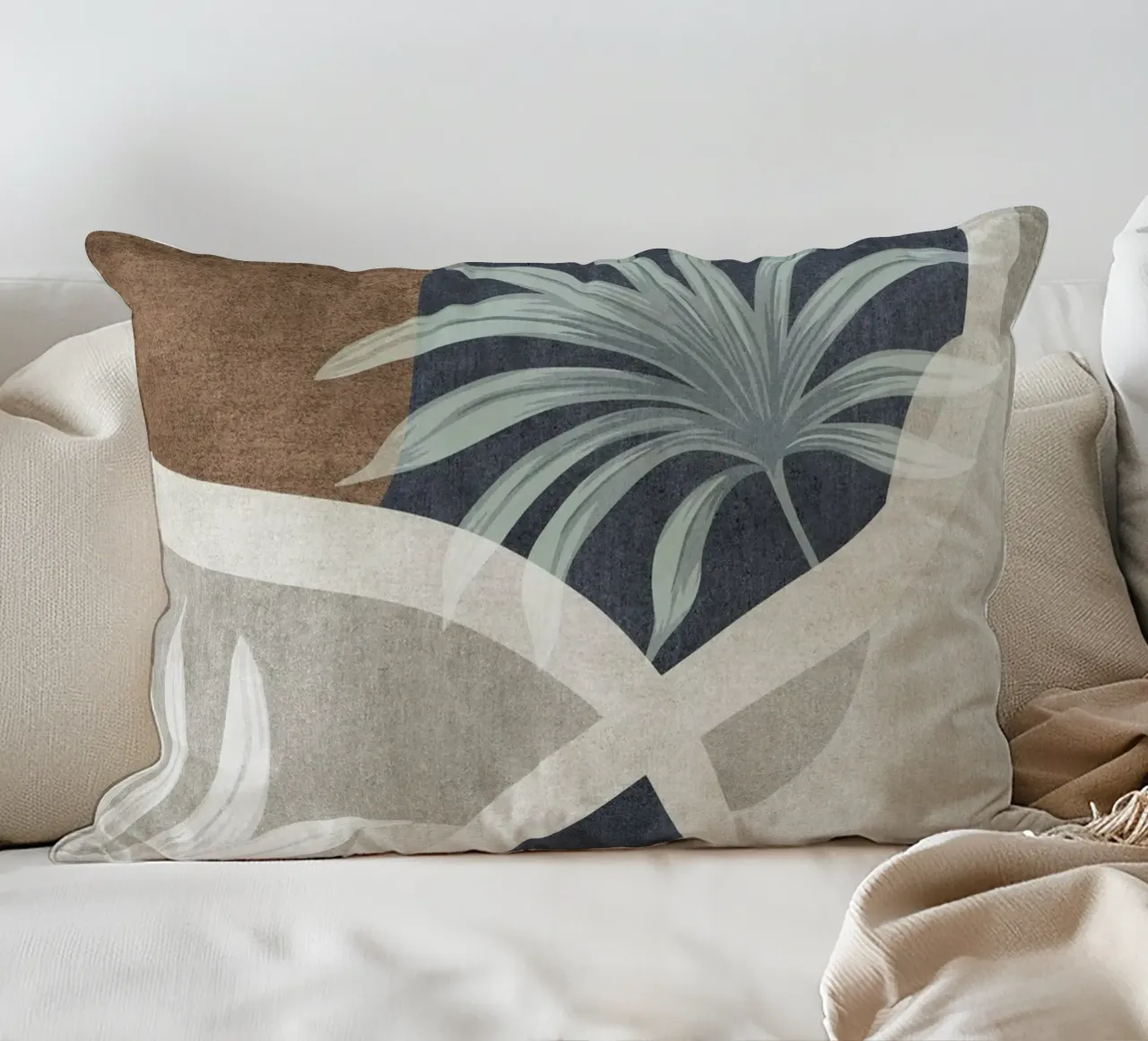 abstract organic shapes and white sheet cuscino da vintageshop