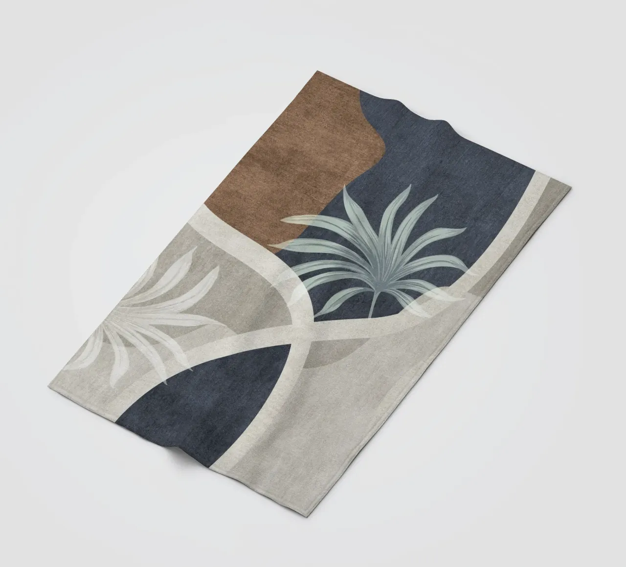 abstract organic shapes and white sheet coperta in pile da vintageshop