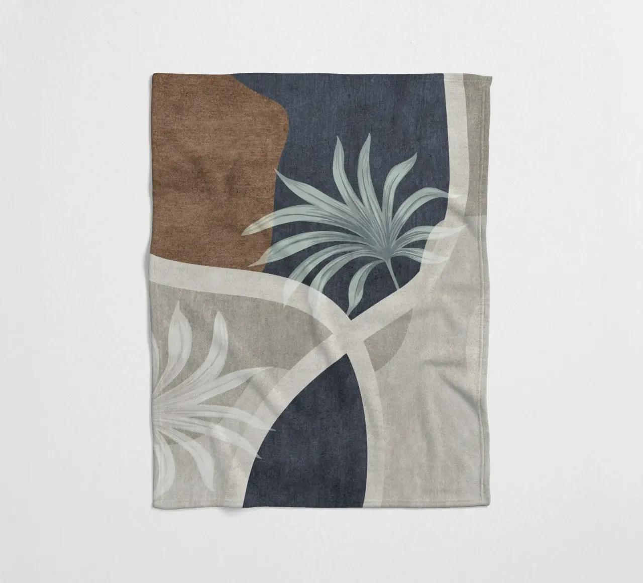 abstract organic shapes and white sheet coperta in pile da vintageshop