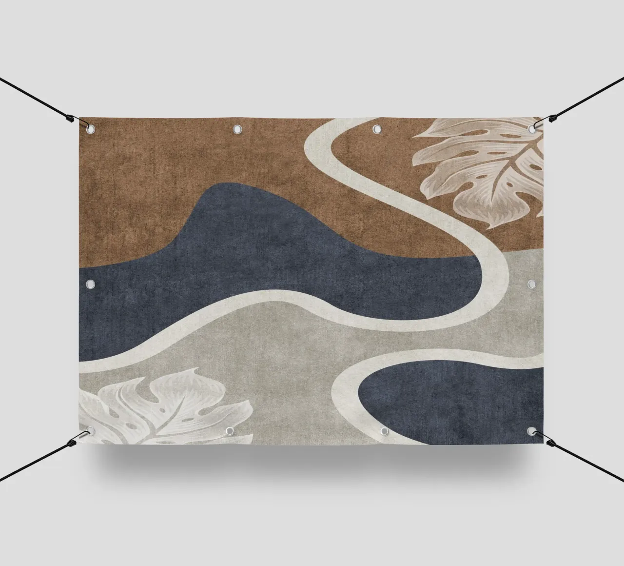 abstract shapes waves and white sheet telo in pvc da vintageshop