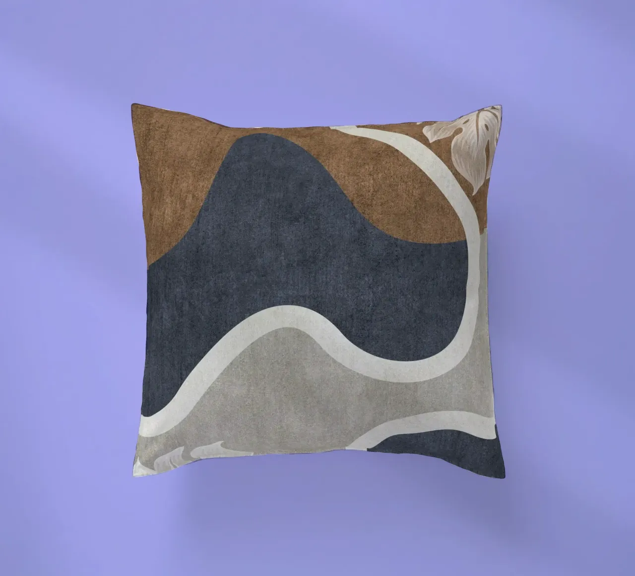 abstract shapes waves and white sheet cuscino da vintageshop