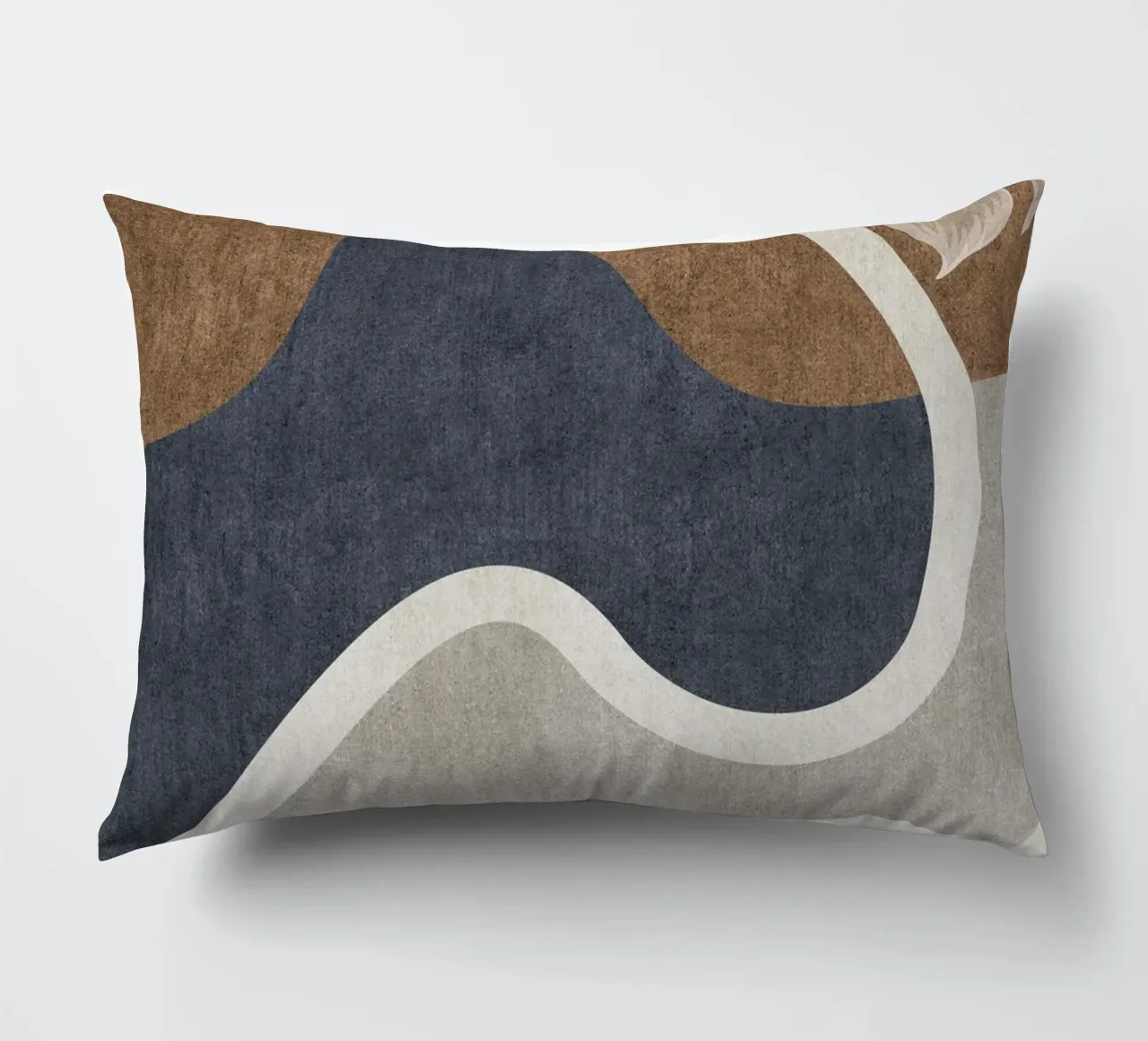 abstract shapes waves and white sheet Kissen von vintageshop