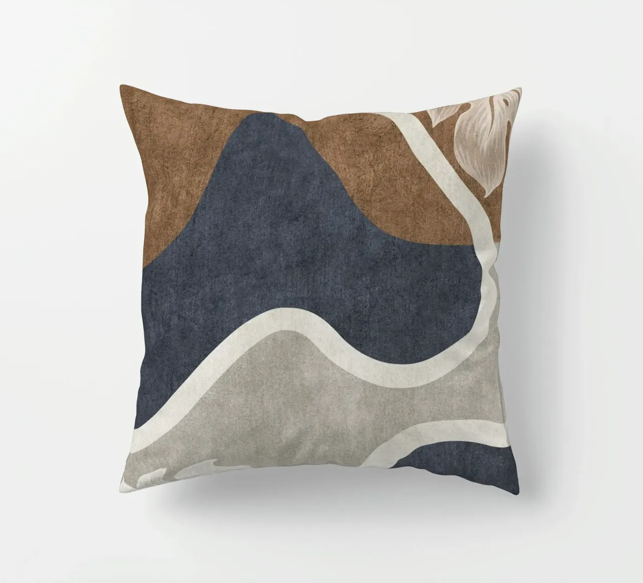 abstract shapes waves and white sheet cuscino da vintageshop
