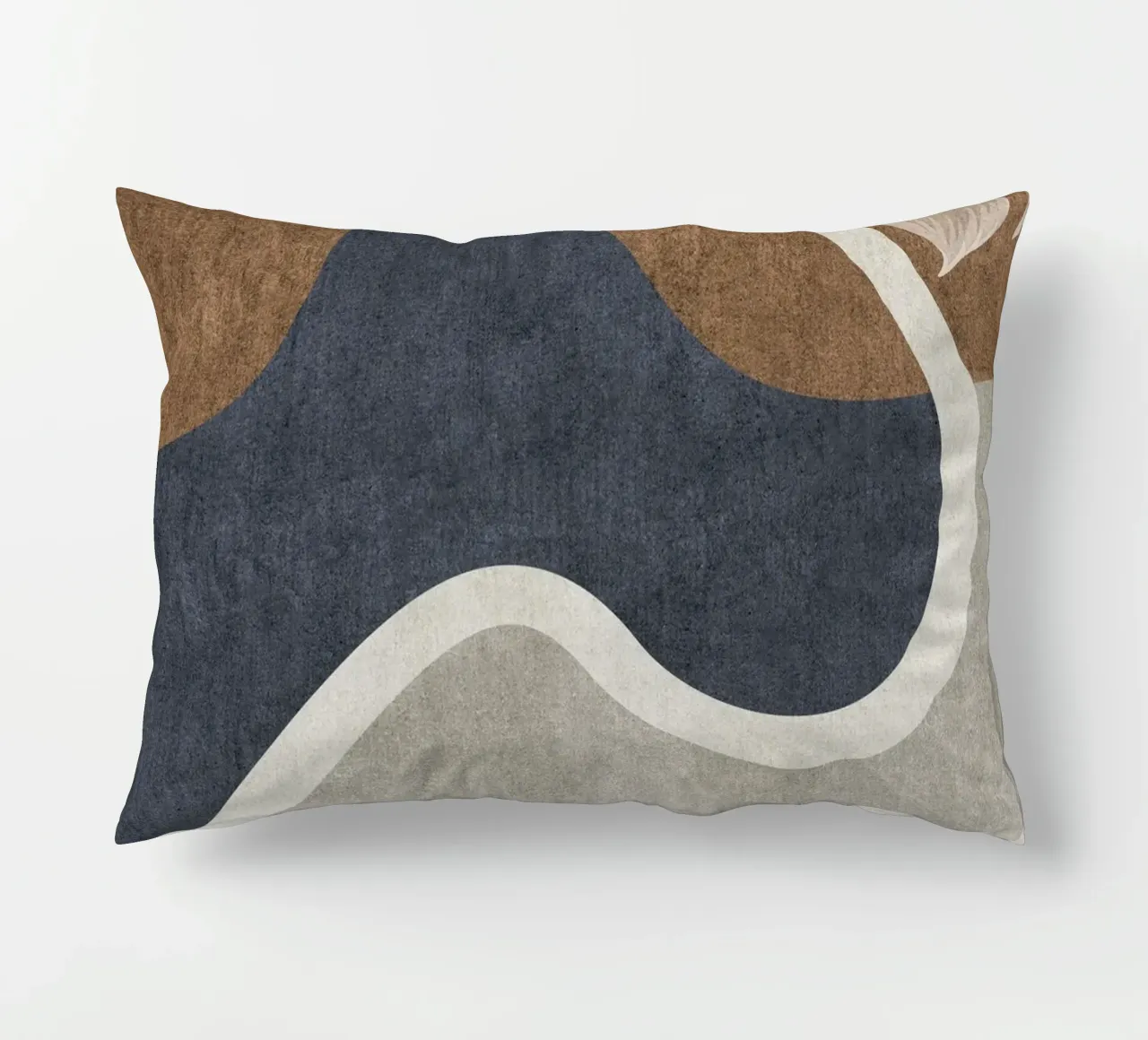 abstract shapes waves and white sheet Kissen von vintageshop