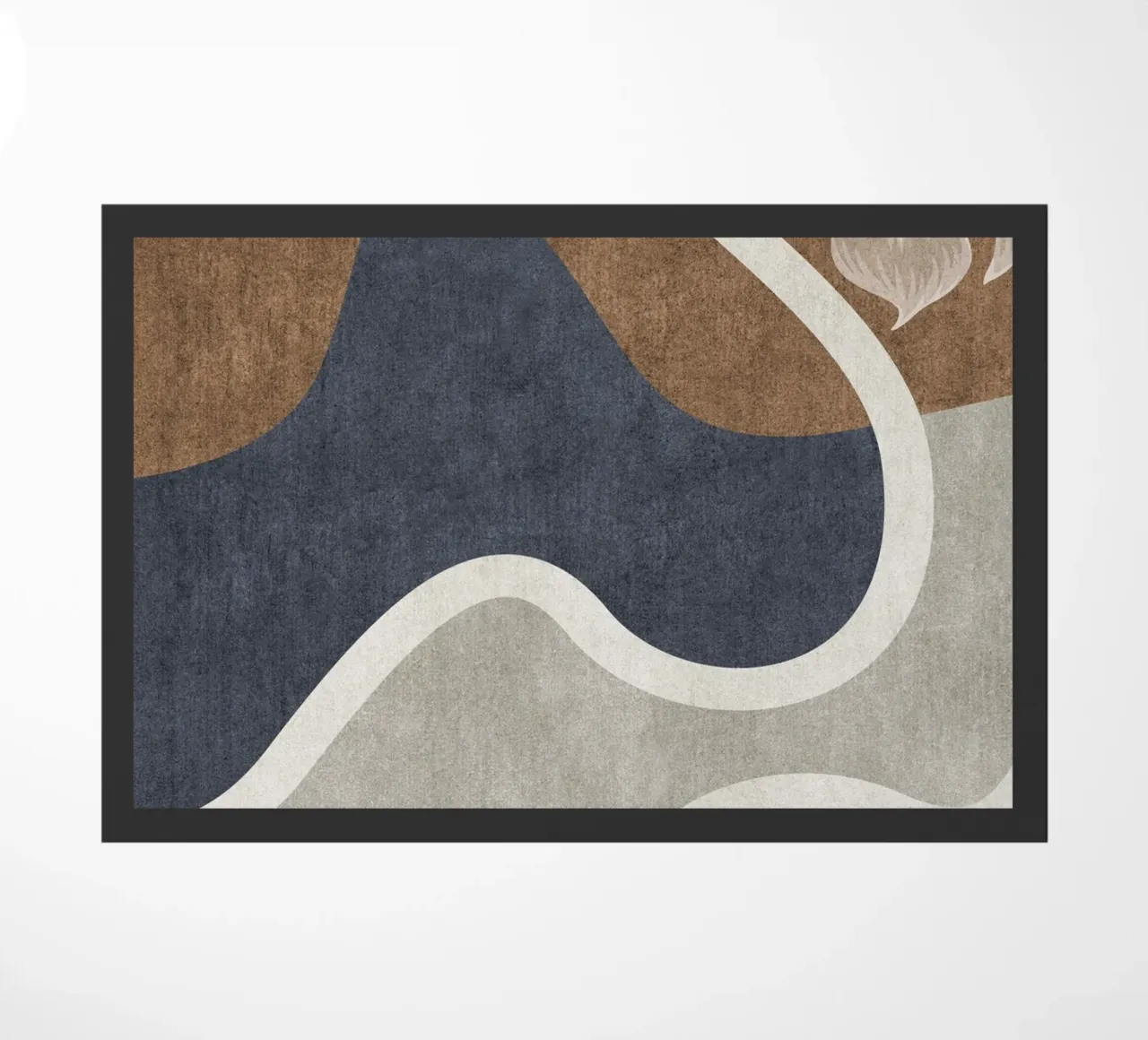 abstract shapes waves and white sheet Fußmatte von vintageshop