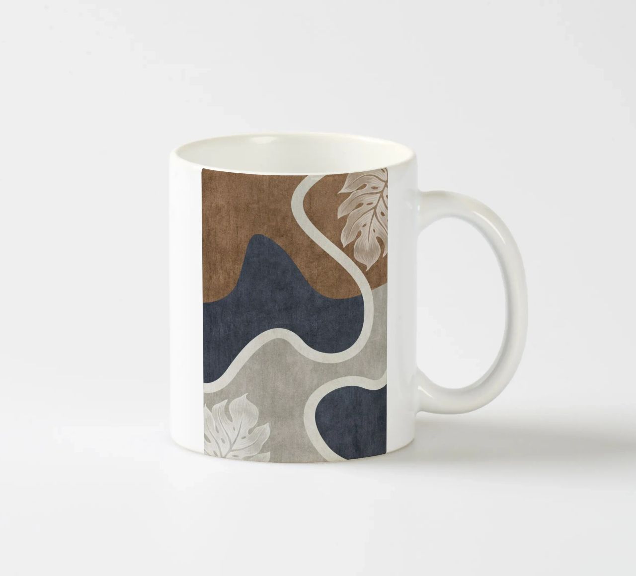 abstract shapes waves and white sheet tazza in ceramica da vintageshop