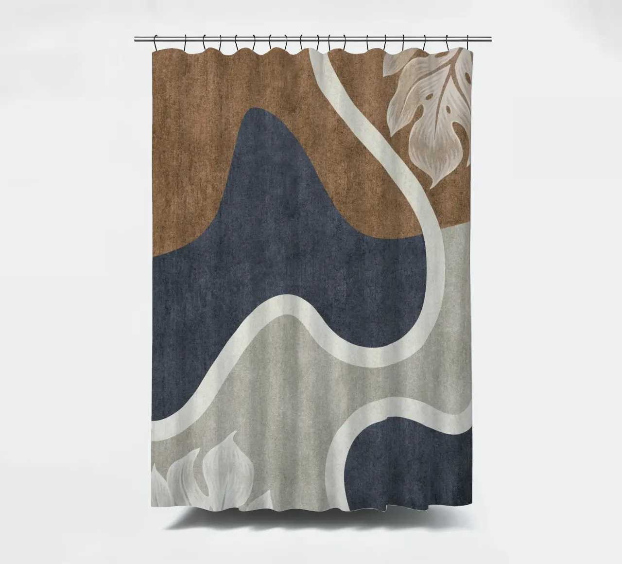 abstract shapes waves and white sheet tenda da doccia da vintageshop