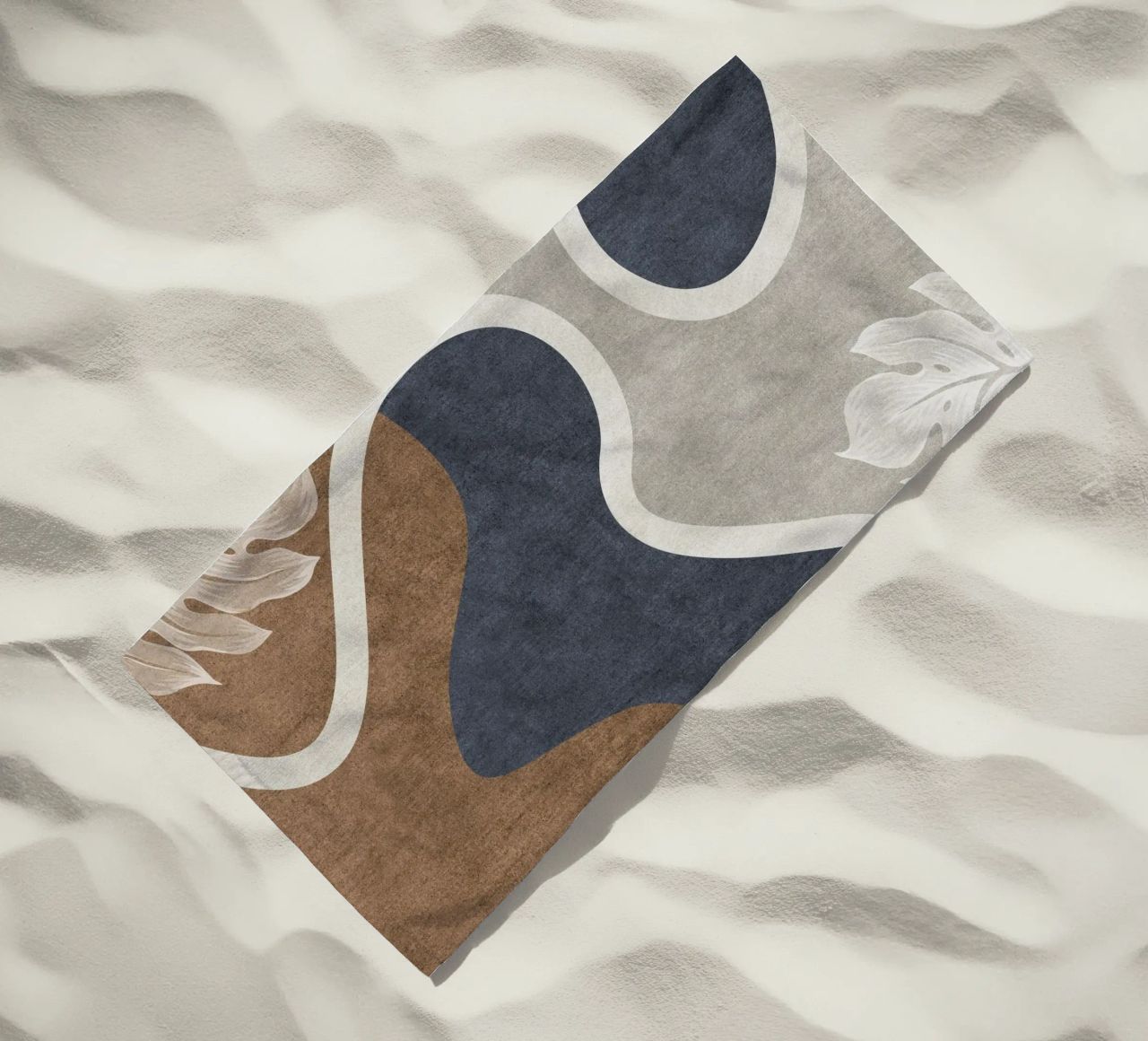 abstract shapes waves and white sheet telo mare da vintageshop