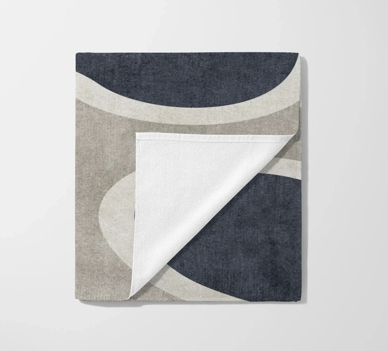 abstract shapes waves and white sheet telo mare da vintageshop
