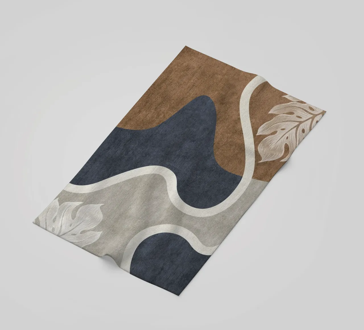 abstract shapes waves and white sheet telo mare da vintageshop