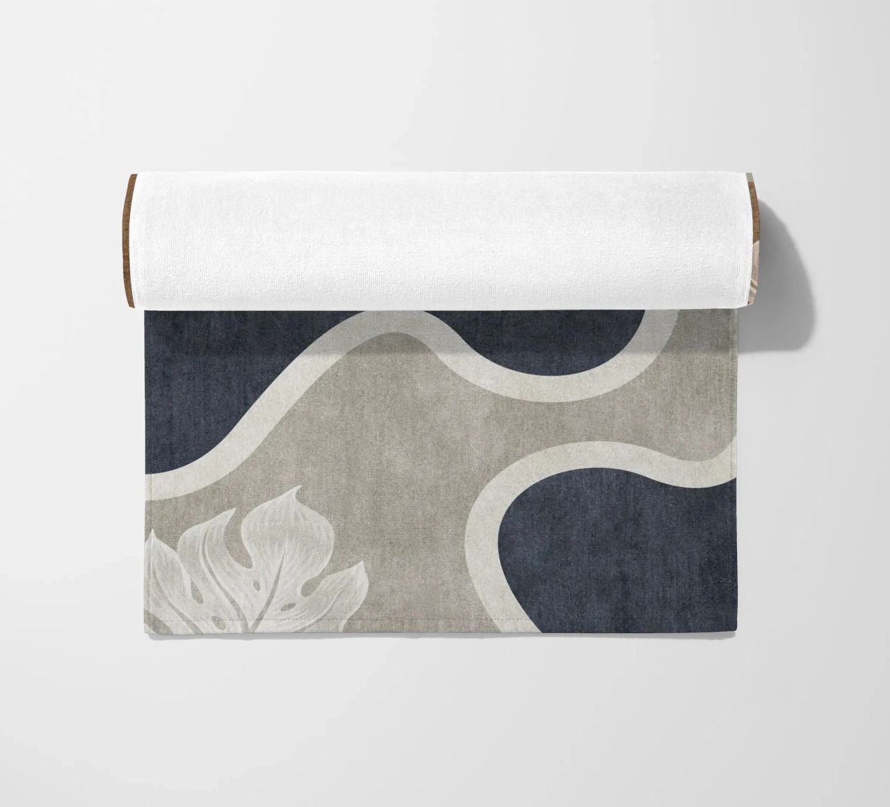 abstract shapes waves and white sheet telo mare da vintageshop