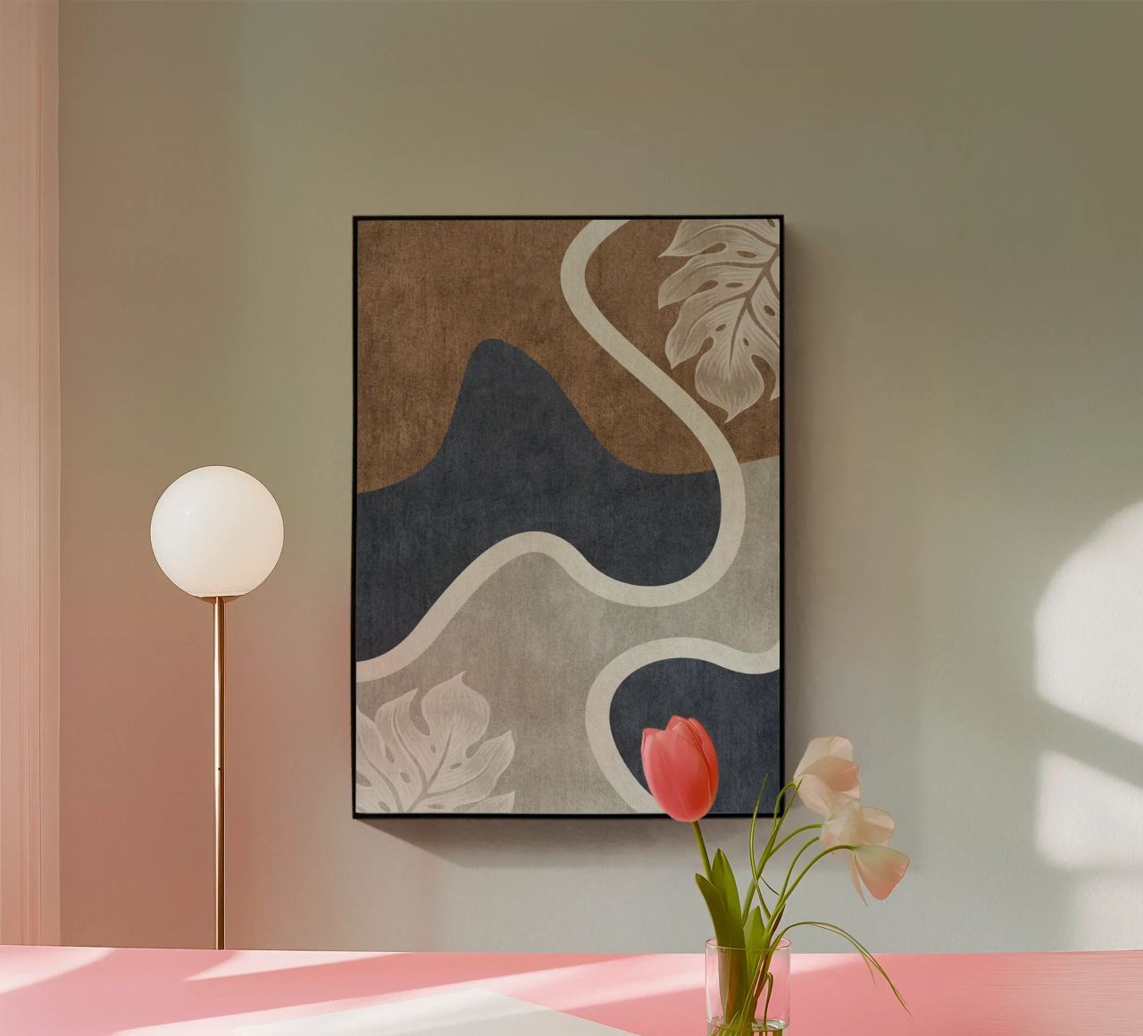 abstract shapes waves and white sheet plexiglass da vintageshop