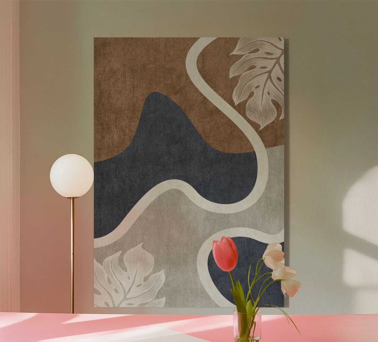 abstract shapes waves and white sheet plexiglass da vintageshop