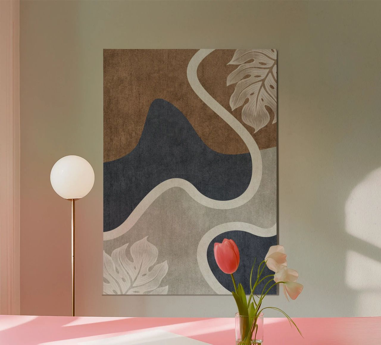 abstract shapes waves and white sheet alluminio dibond da vintageshop