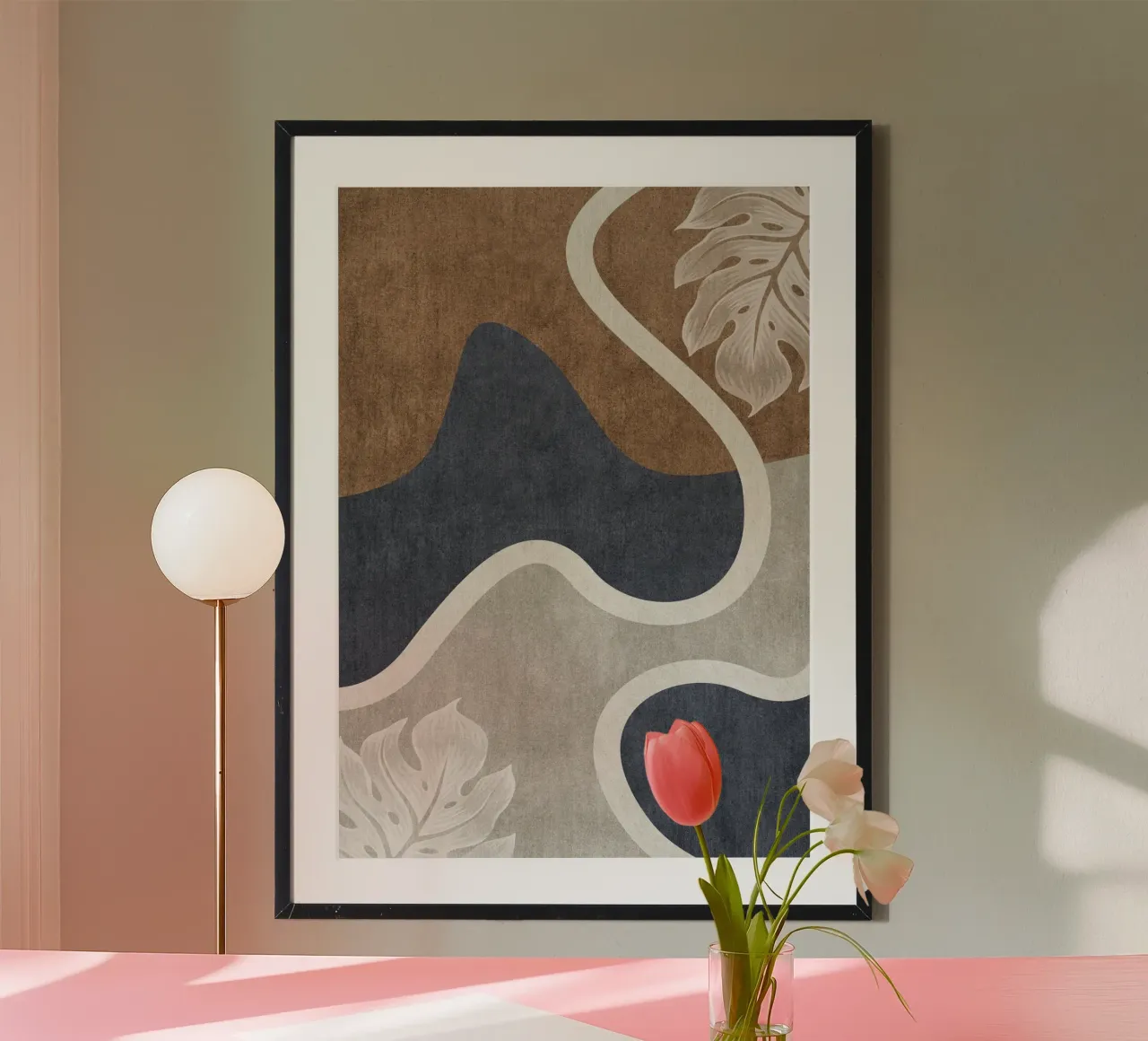 abstract shapes waves and white sheet poster da vintageshop