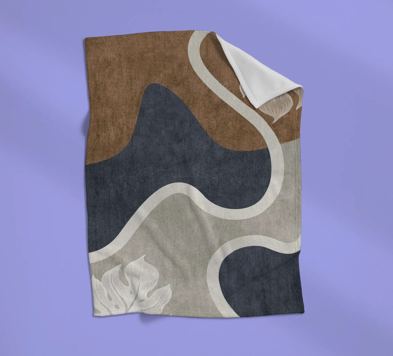 abstract shapes waves and white sheet coperta in pile da vintageshop