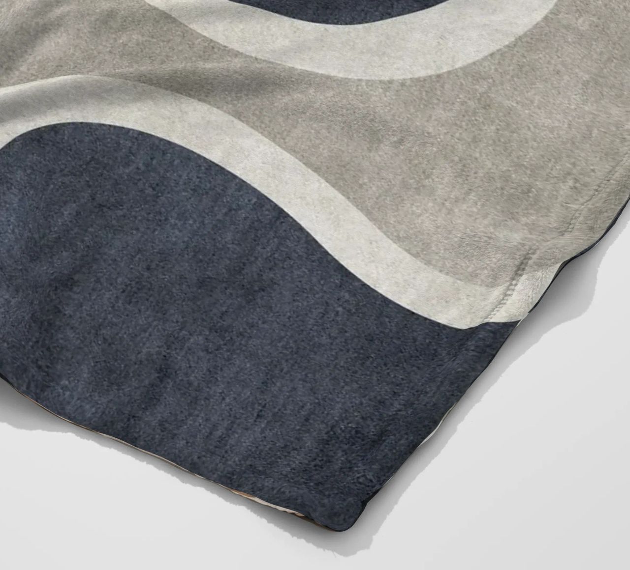 abstract shapes waves and white sheet coperta in pile da vintageshop