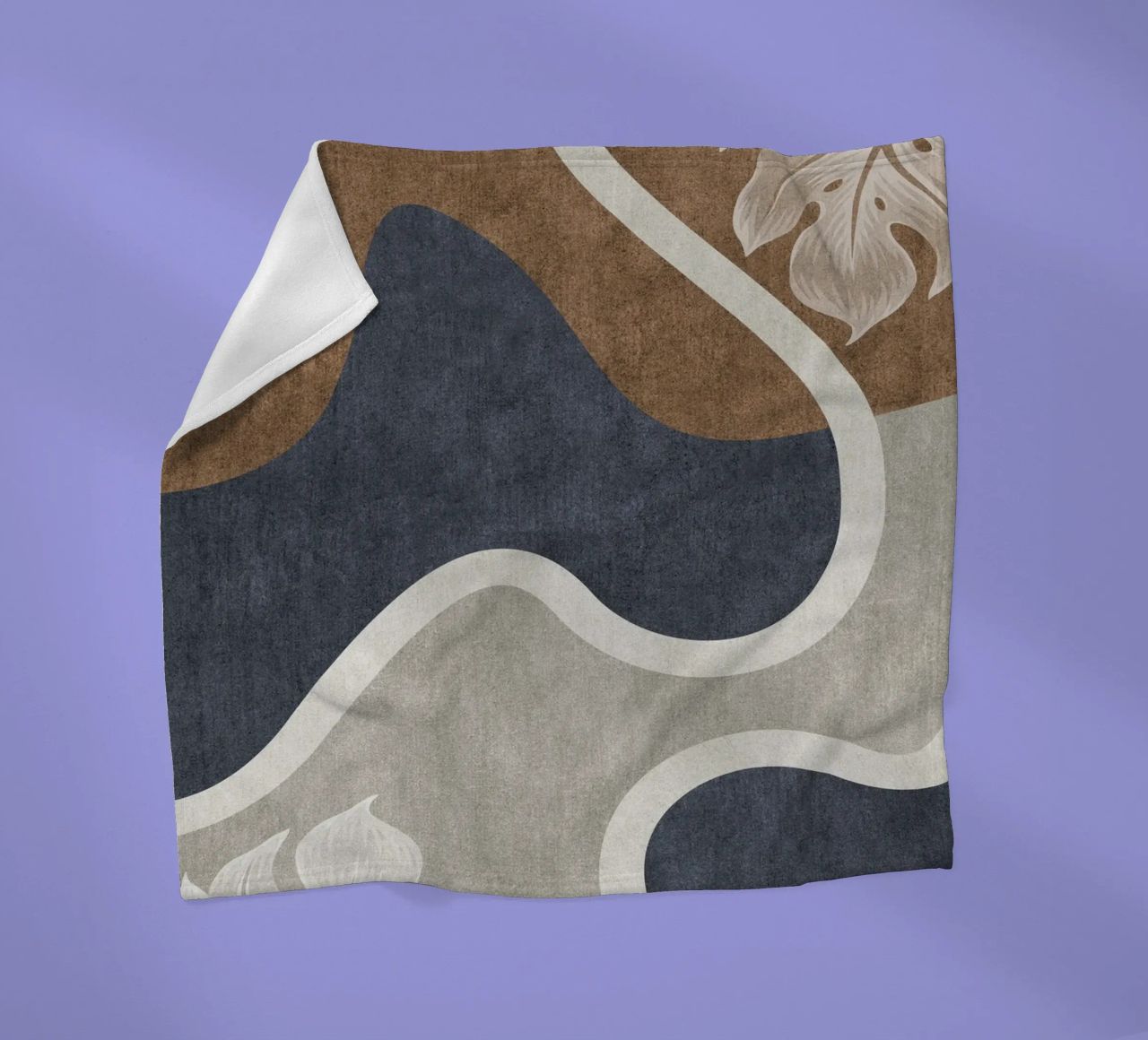 abstract shapes waves and white sheet coperta in pile da vintageshop