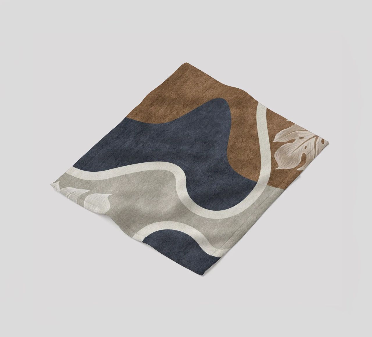 abstract shapes waves and white sheet coperta in pile da vintageshop