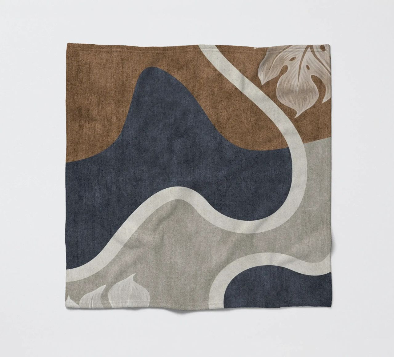abstract shapes waves and white sheet coperta in pile da vintageshop