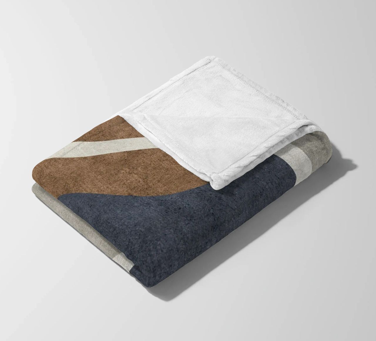 abstract shapes waves and white sheet coperta in pile da vintageshop