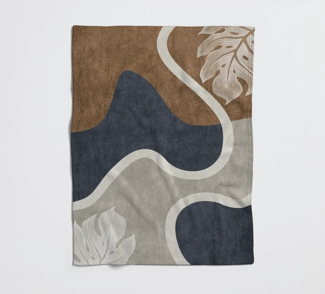 abstract shapes waves and white sheet coperta in pile da vintageshop