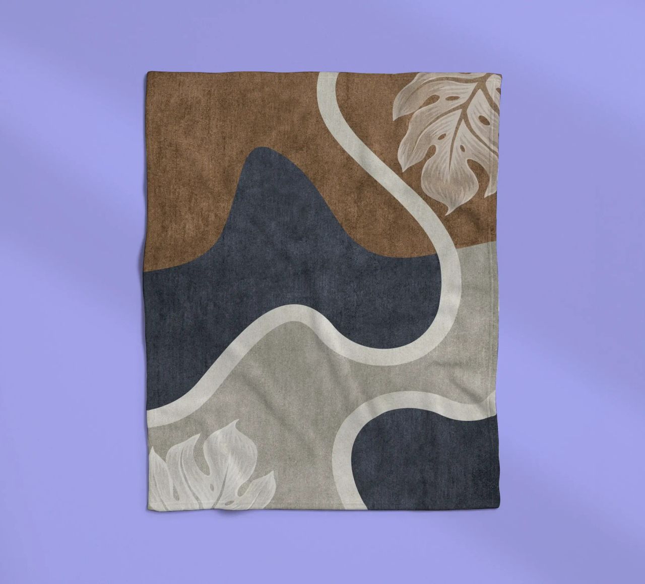 abstract shapes waves and white sheet coperta in pile da vintageshop