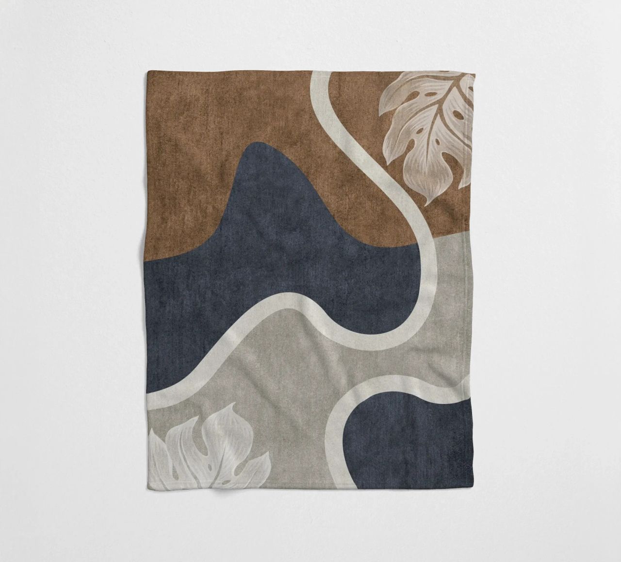 abstract shapes waves and white sheet coperta in pile da vintageshop