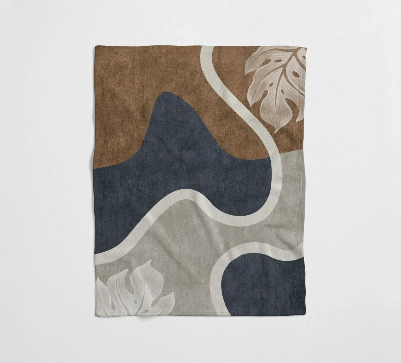 abstract shapes waves and white sheet coperta in pile da vintageshop