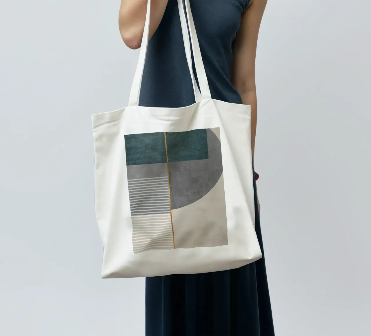 abstract shapes frames and lines tote bag de vintageshop