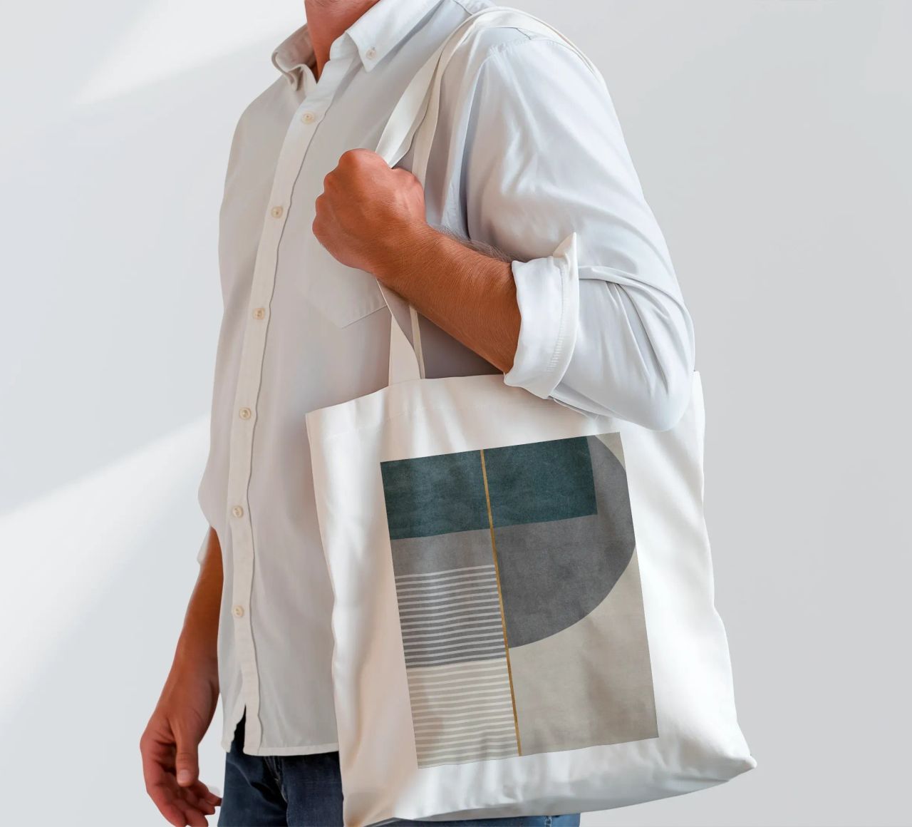 abstract shapes frames and lines borsa in juta da vintageshop