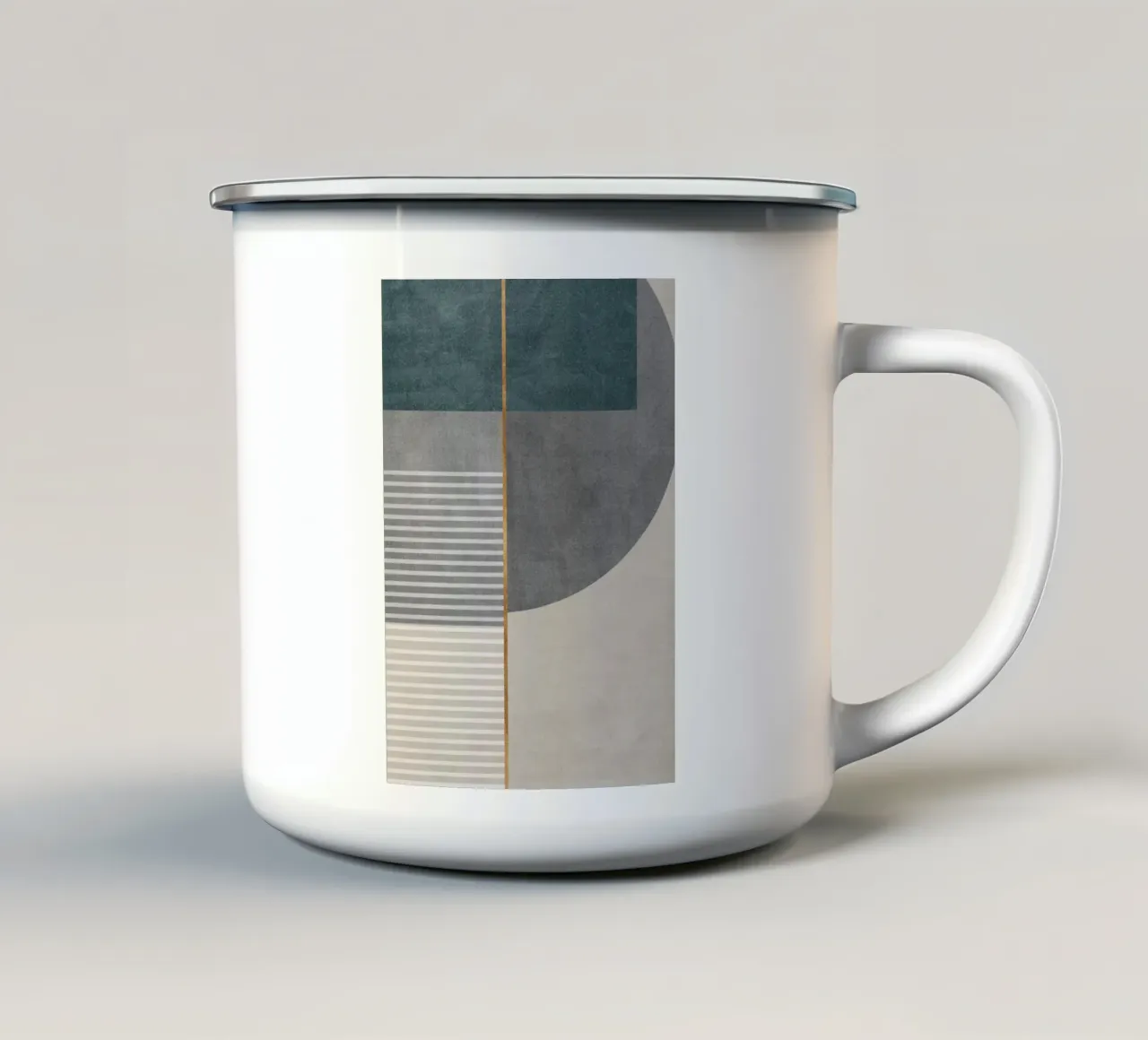 abstract shapes frames and lines mug en émail de vintageshop