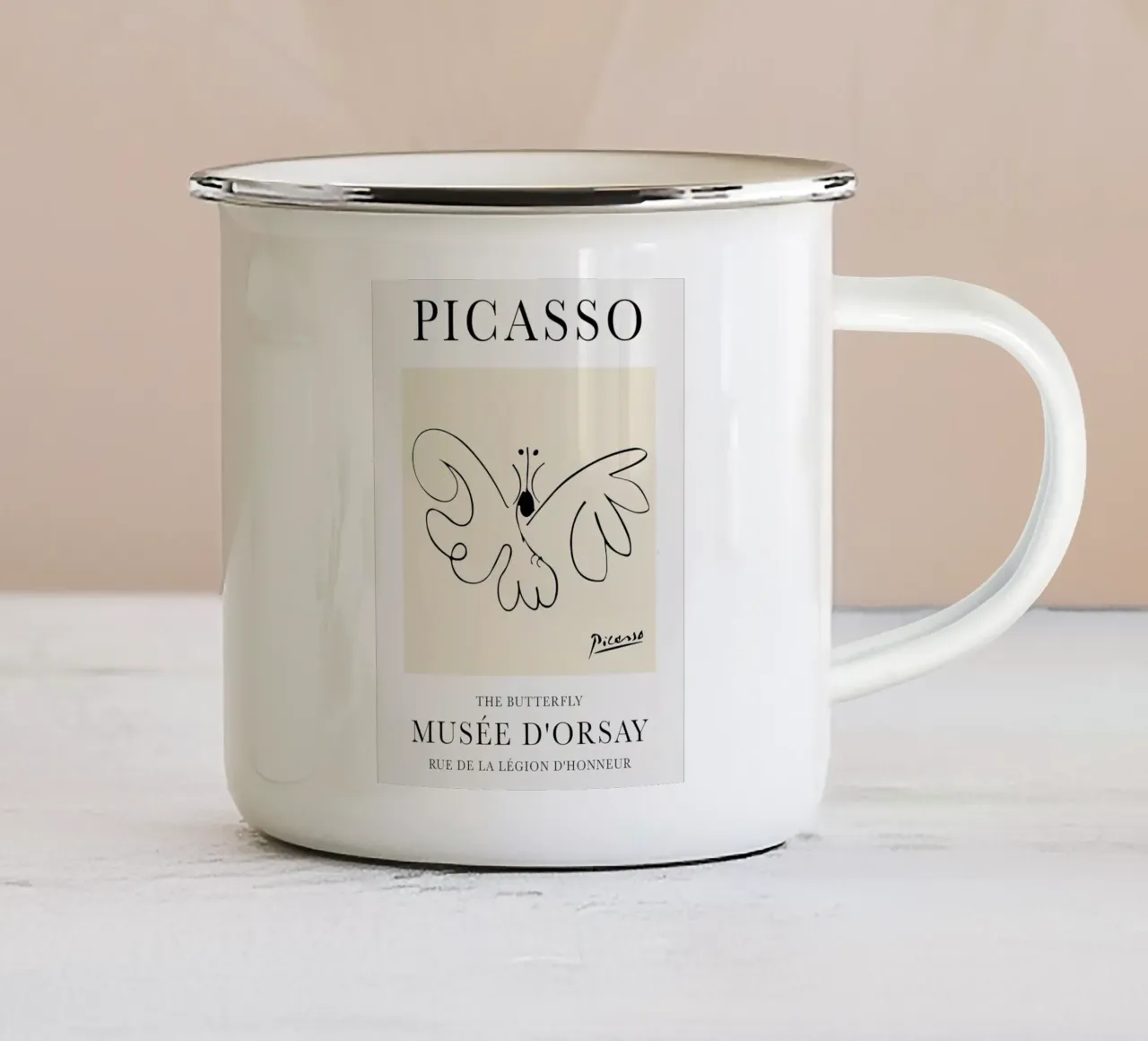 Schizzo di farfalla di Picasso tazza in smalto da Jam Poster