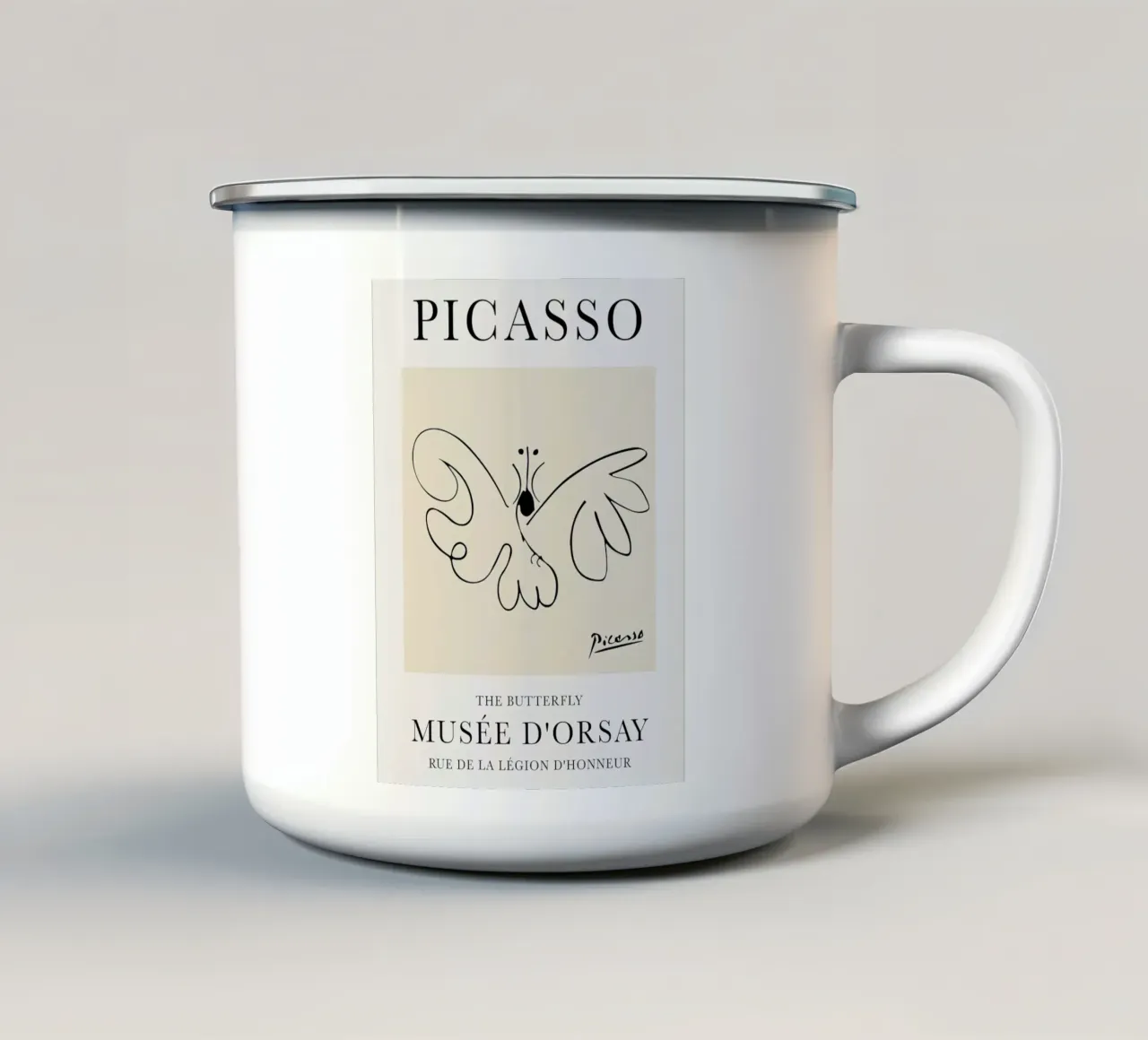 Schizzo di farfalla di Picasso tazza in smalto da Jam Poster