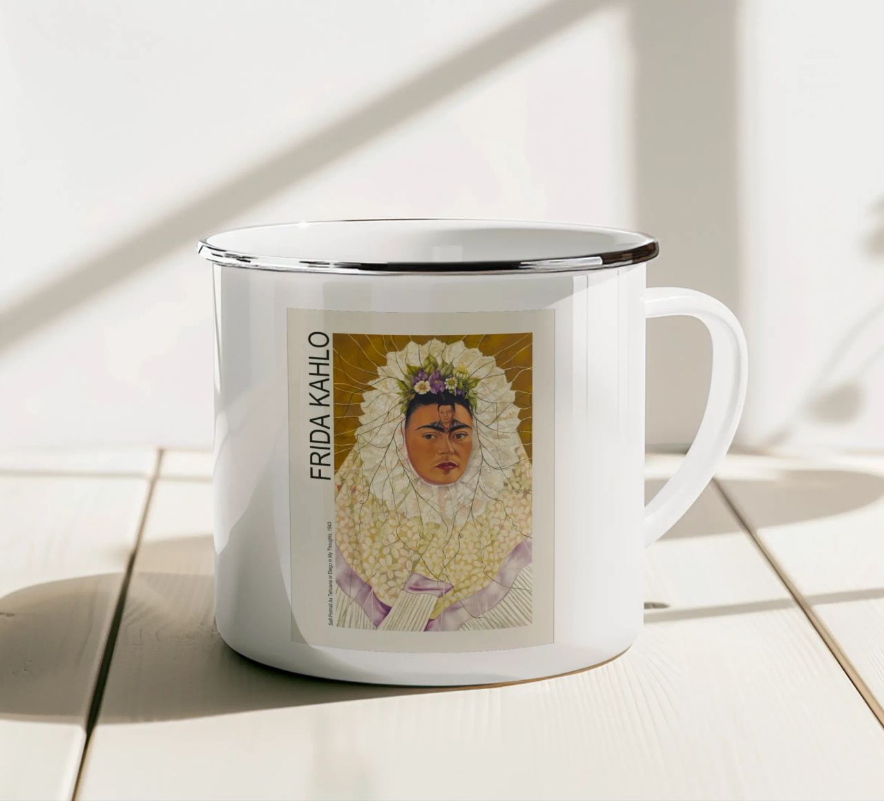 Self Portrait As Tehuana Or Diego In My Thoughts Emaille Tasse von estellebardal