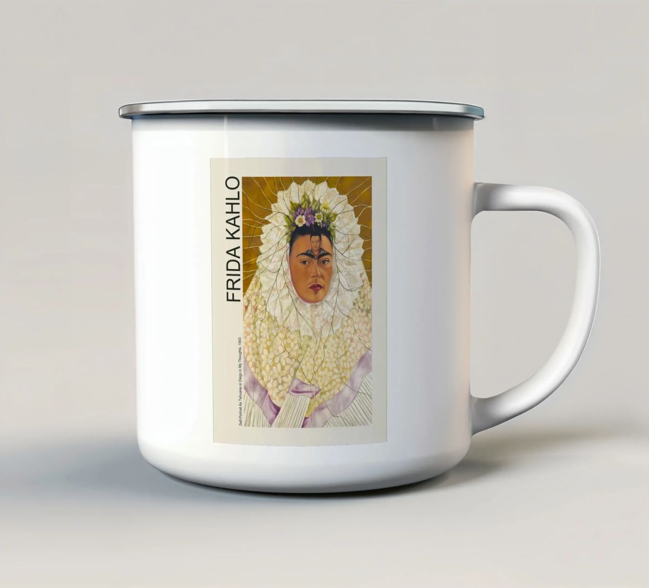 Self Portrait As Tehuana Or Diego In My Thoughts Emaille Tasse von estellebardal