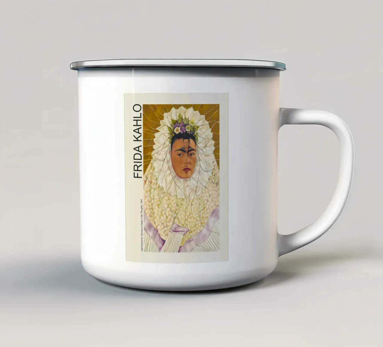 Self Portrait As Tehuana Or Diego In My Thoughts Emaille Tasse von estellebardal