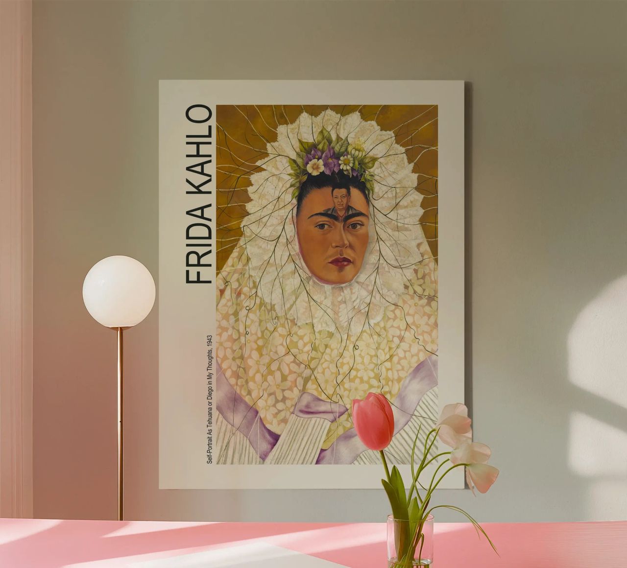Self Portrait As Tehuana Or Diego In My Thoughts Leinwand von estellebardal