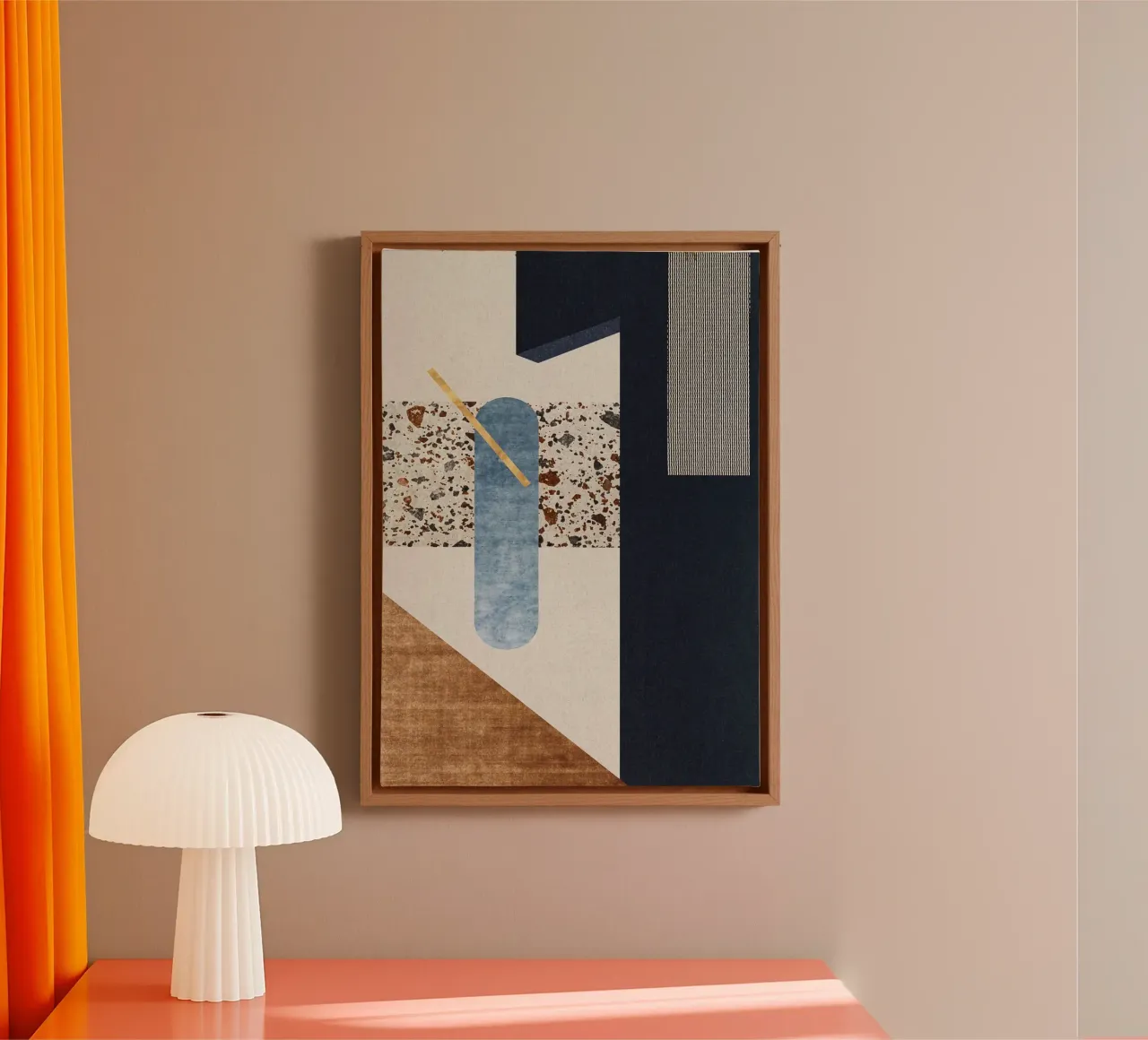 modern abstract art tela con Cornice a cassetta da vintageshop
