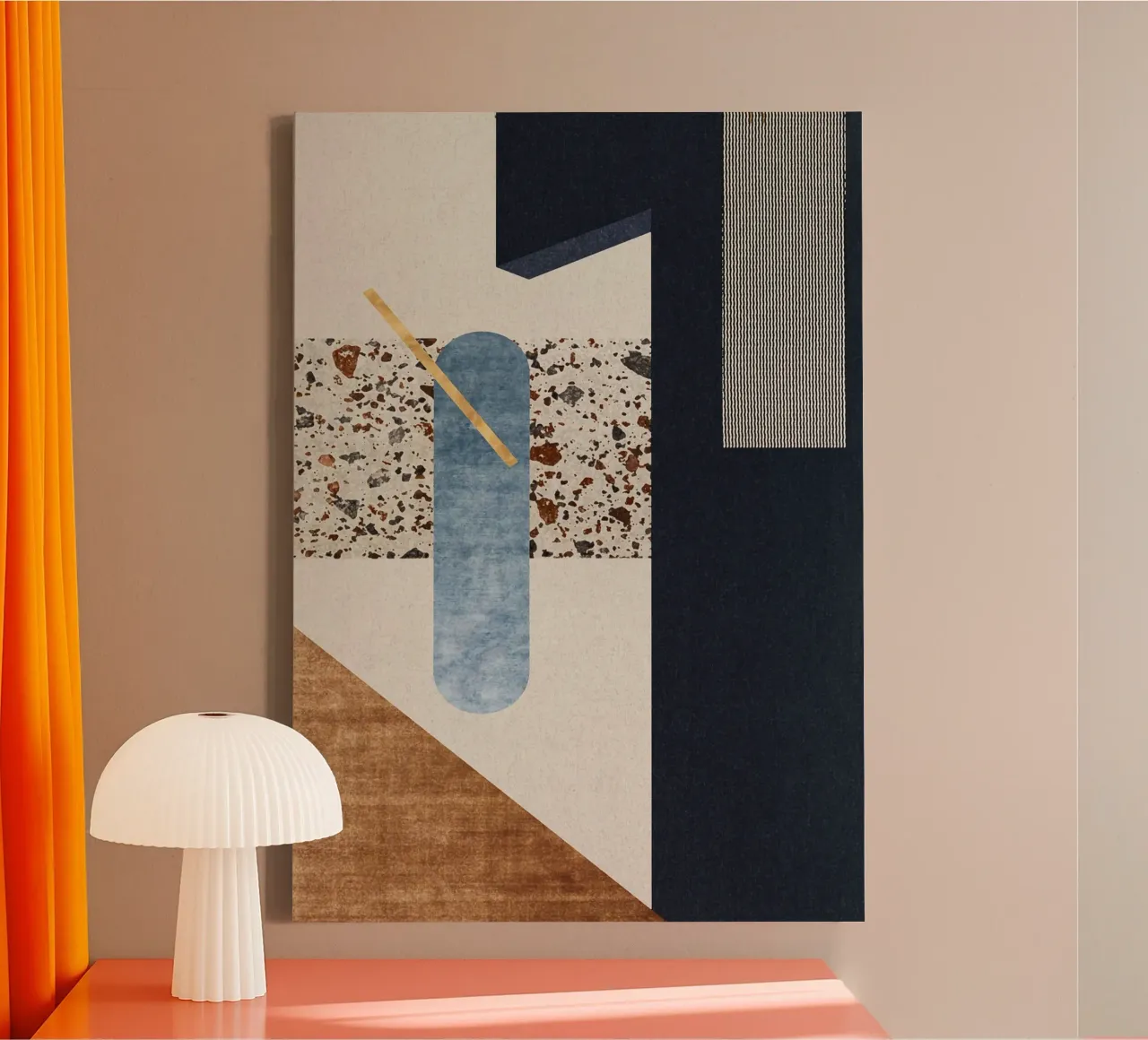 modern abstract art tela con Cornice a cassetta da vintageshop