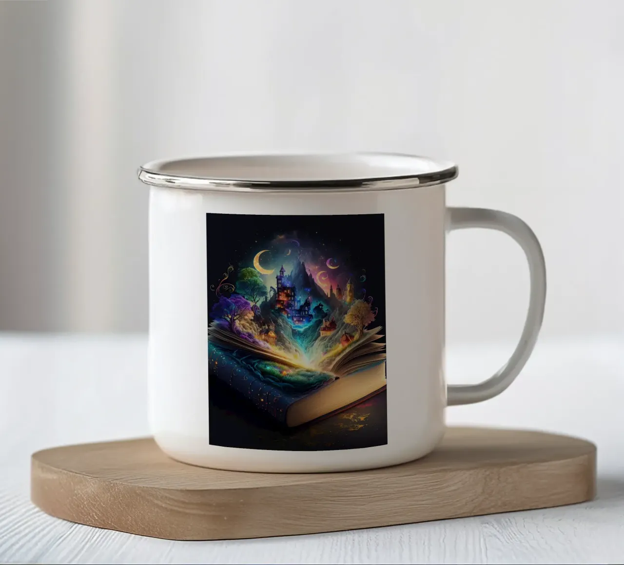 libro aperto tazza in smalto da Jonathan R NASH