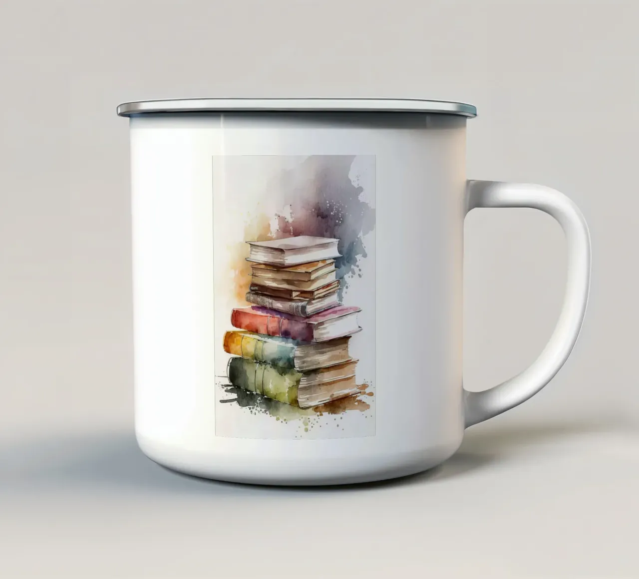 pila di libri tazza in smalto da Jonathan R NASH