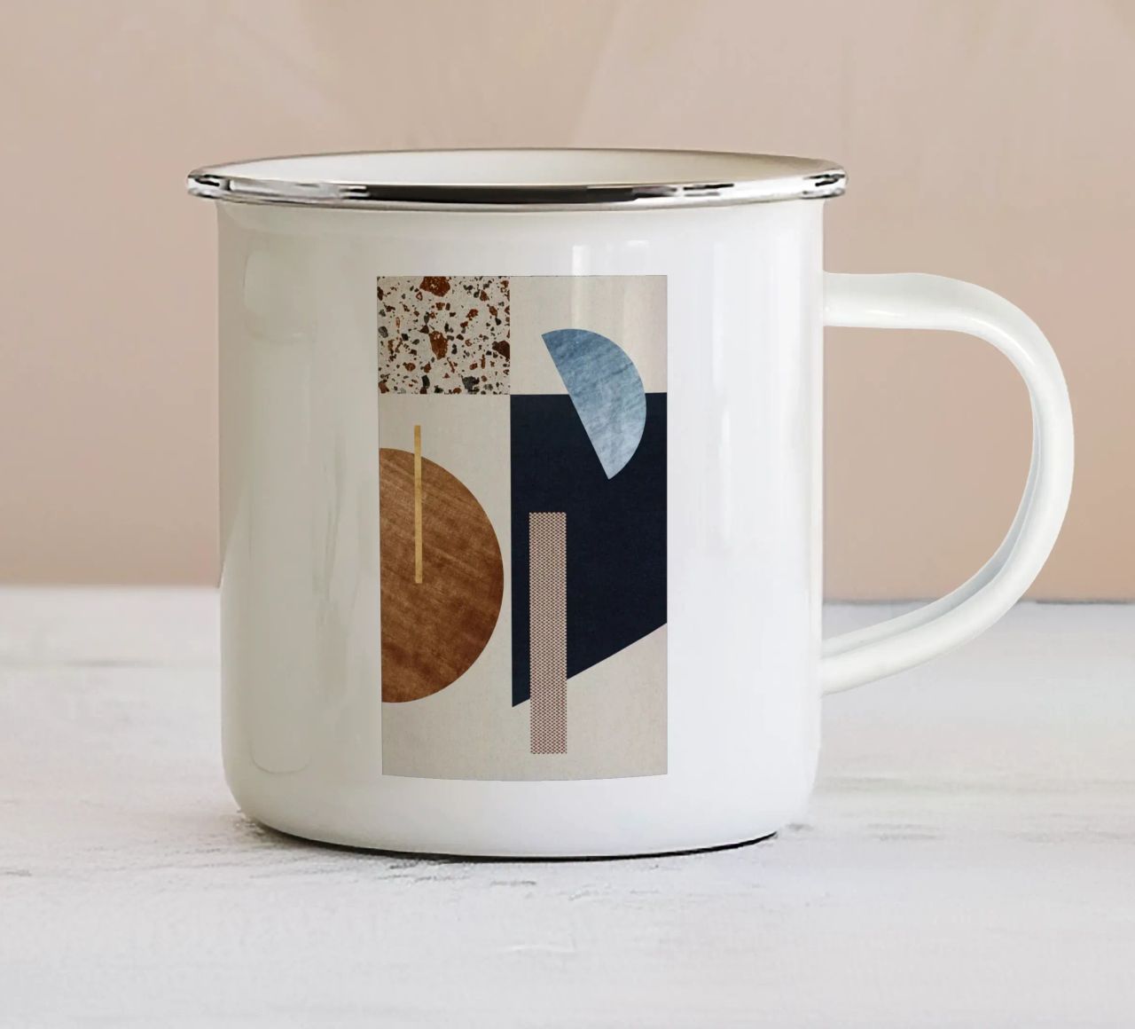 modern abstract art texture mug en émail de vintageshop