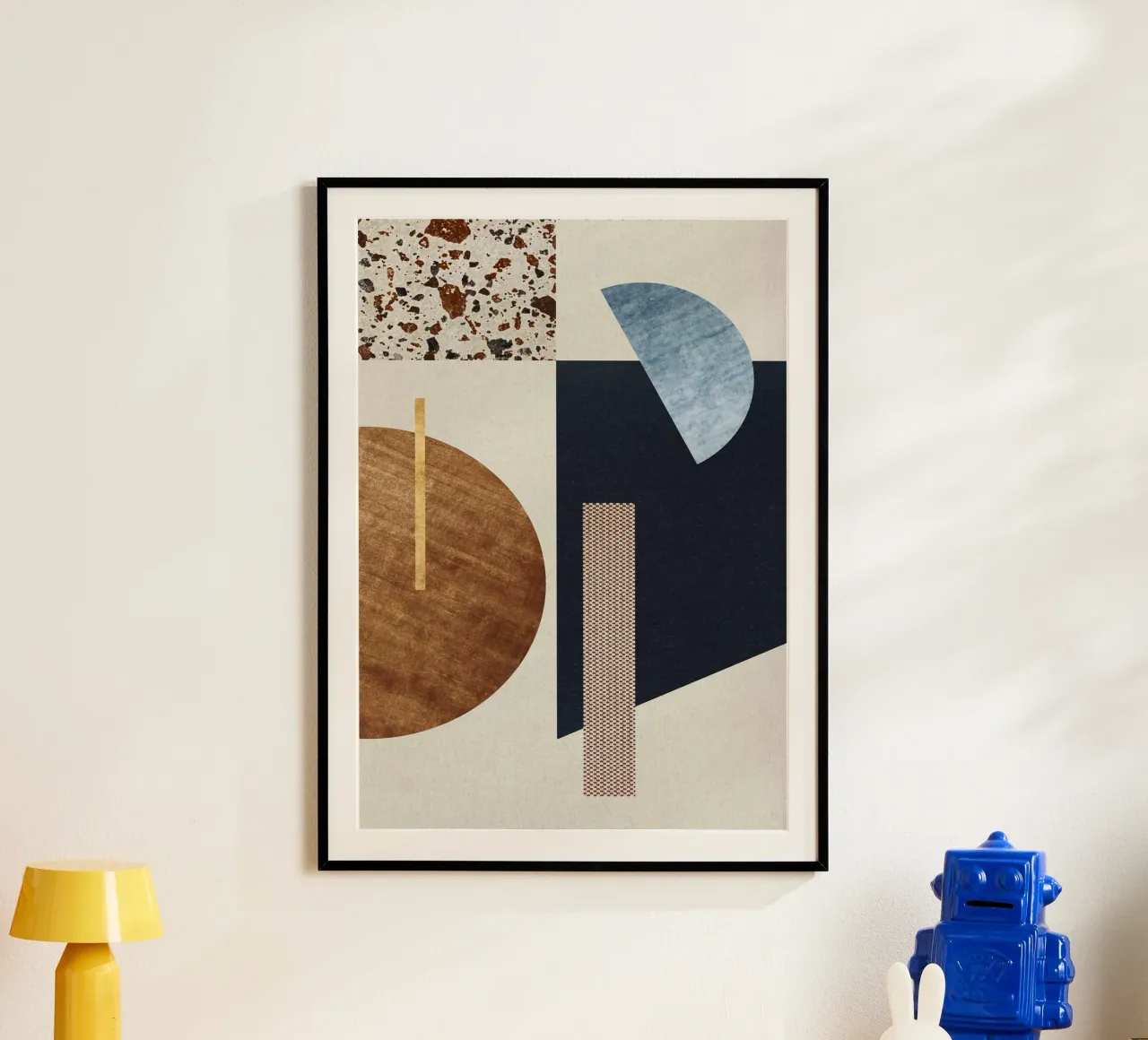 modern abstract art texture poster con telaio in legno da vintageshop